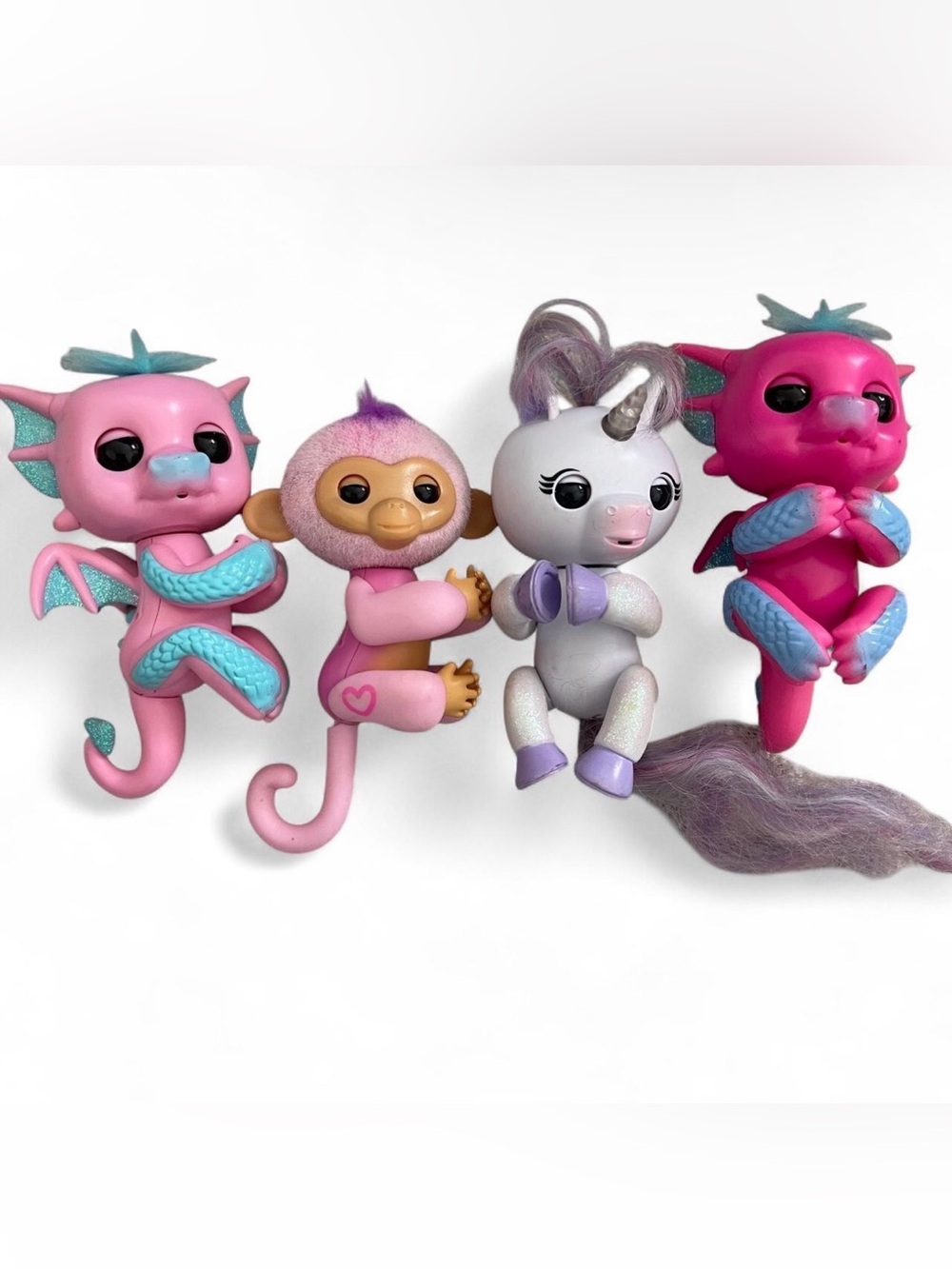 WowWee Fingerlings Baby Dragons Unicorn Monkey Toy Lot Pink Purple Blue